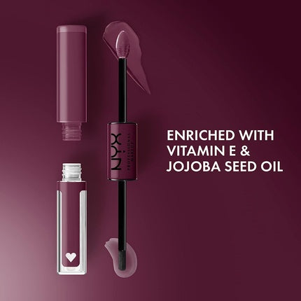 NYX Professional Makeup Shine Loud Long-Lasting Liquid Lipstick with Clear Lip Gloss Cool-Toned Plum 09 Make It Work