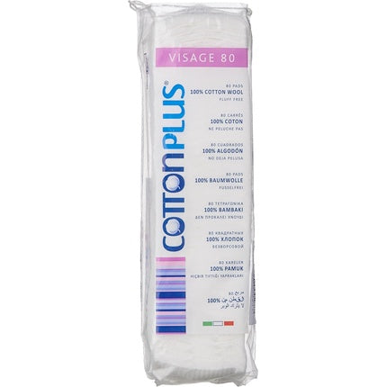 Cotton Plus Makeup Remover Squares 100% Cotton 80 Pieces