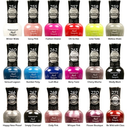 KLEANCOLOR Matt Nail Lacquer Polish Joy's Cosmetics - Pack of 6
