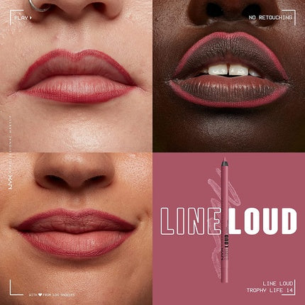 NYX PROFESSIONAL MAKEUP Line Loud Lip Liner with Jojoba Oil and Vitamin E Trophy Life Mauve Pink