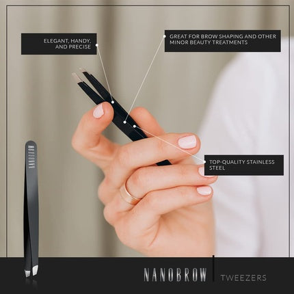 Nanobrow Professional Tweezers with Slanted Stainless Steel Tip