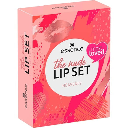 Essence Cosmetics The Nude Lip Set Heavenly Lip Kit Lipstick Set Gift for Women Makeup Acetone-Free Vegan Without Microplastic Particles 3 Pieces