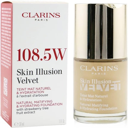 Ladies Skin Illusion Velvet Natural Matifying & Hydrating Foundation 108.5W Cashew Makeup 30ml
