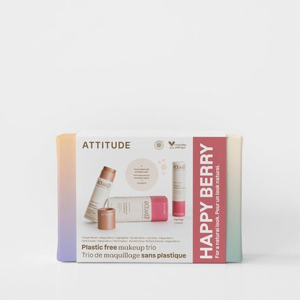 ATTITUDE Happy Berry Makeup Box Set EWG Verified Titanium Dioxide-Free Plastic-free Plant and Mineral-Based Ingredients Vegan Beauty Products