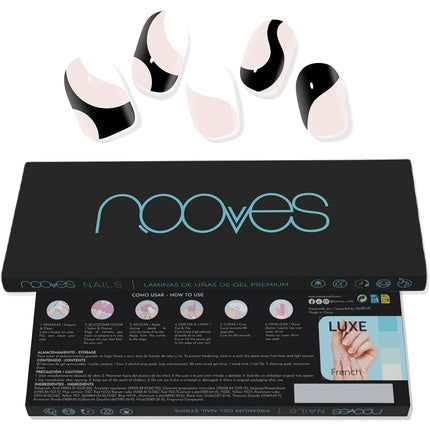 NOOVES NAILS Premium Pre-cure Gel Nail Foils White Cow Art Design Semi-hardened Gel Nail Strips Semi-permanent Gel Stickers