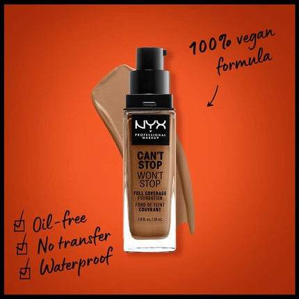 NYX Professional Makeup, Can't Stop Won't Stop Full Coverage Foundation 30ml