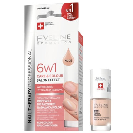 Eveline Nail Therapy Professional 6 In 1 Care & Colour Nail Treatment In Nude - 5ml