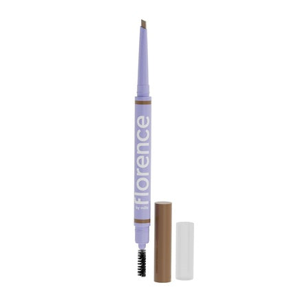 Florence by Mills Tint n' Tame Eyebrow Pencil Angled Tip for Precise Build in Spoolie Brush Smooth Seamless Application Hydrates Light Brown Vegan Cruelty-Free