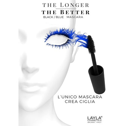 The Longer The Better Mascara Volumizing and Lengthening Made in Italy Vegan and Cruelty Free Blue Mascara