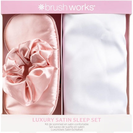 Brushworks Luxury Satin Sleep Set 3pc Pillowcase Scrunchie Sleep Mask