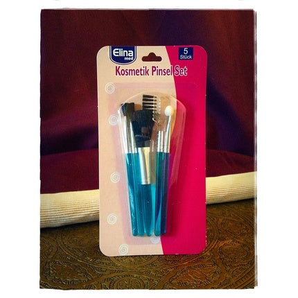 Elina Cosmetic Makeup Brush Set 5 Pieces Clear Dark