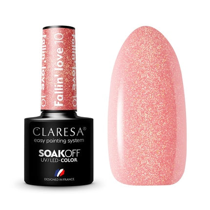 Claresa UV LED Nail Polish Collection Hybrid Manicure Soak Off - Golden Color No. 10 Fallin Love 5ml