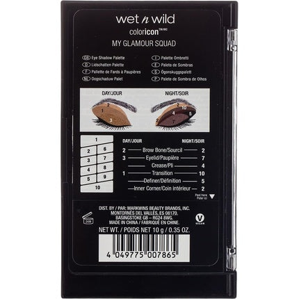Wet 'N' Wild Color Icon 10 Pan Eyeshadow Palette with 10 Bright Shades