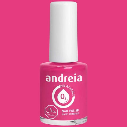 Andreia Halal Breathable Nail Polish Glossy Water Permeable Vegan and Cruelty-Free 10.5ml B8 Pink