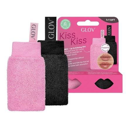 GLOV Kiss&Kiss Set of 2 Lip Care Exfoliating Gloves Lip Scrub Dry and Cracked Lips Massage Gloves