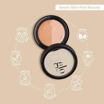 Glo Skin Beauty Under Eye Concealer Makeup with Duo Shades for Custom Blending - Corrects and Conceals Dark Circles and Redness - Buildable Longwearing Coverage Natural 11oz 31g