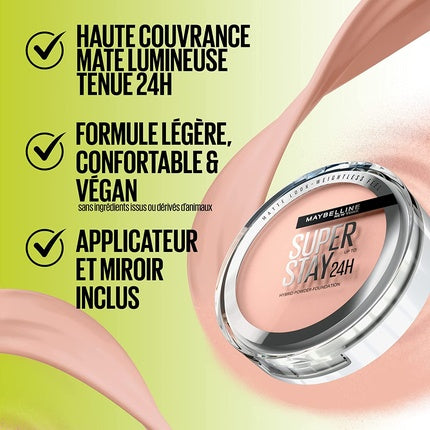 Maybelline Powder Foundation Long-Lasting 24h Wear Medium to Full Coverage