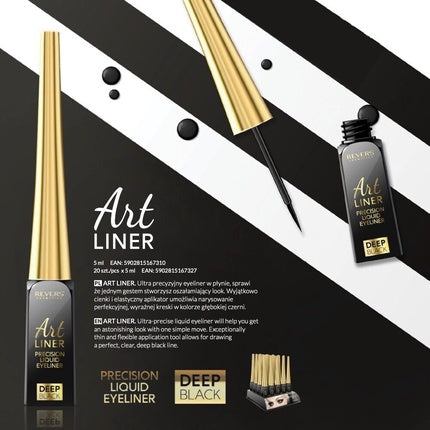 Art LINER Precision Liquid Eyeliner Winged Eye Liner Makeup Deep Black