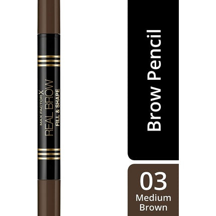 Max Factor Real Brow Fill & Shape Dual-Ended Eyebrow Pencil 03 Medium Brown 0.7g