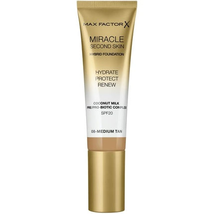 Max Factor Miracle Second Skin Hydrating Foundation Medium Tan 30ml
