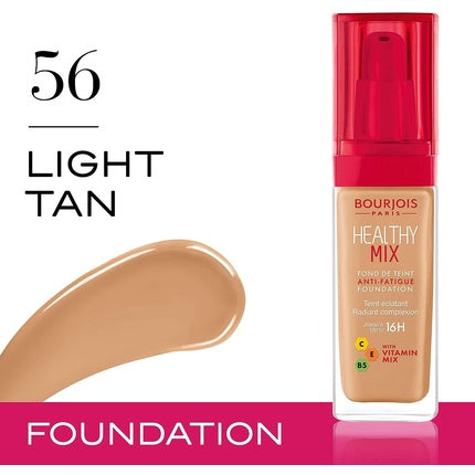 Bourjois Healthy Mix Anti-Fatigue Medium Coverage Liquid Foundation 56 Light Tan 3ml