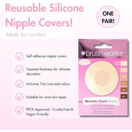 Brushworks Silicone Nipple Covers Shade 1.0 - Vanilla