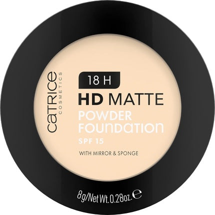 Catrice 18H HD Matte Powder Foundation No. 008C Nude Long-lasting Mattifying for Imperfect Skin Vegan Oil-free UVA and UVB Filter + SPF 15 Fragrance-free 8g