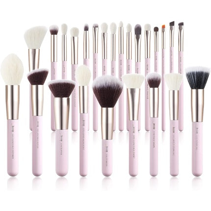 Jessup Makeup Brushes Set Professional 25PCS Pink Premium Natural Powder Foundation Eyeshadow Blending Concealer Blush Highlight Labeled Brushes T290