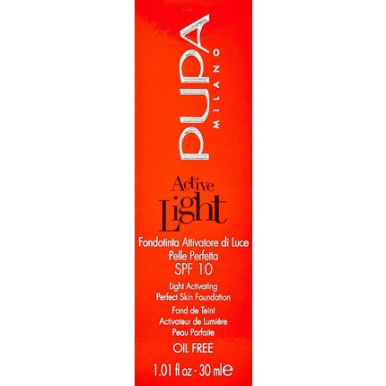 Pupa Active Light Perfect Skin Foundation Spf10 Oil-Free Face Foundation 010 30ml