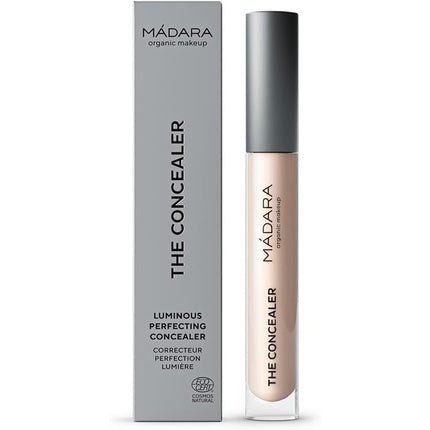 MÁDARA Luminous Perfecting Concealer #15 Vanilla Organic Makeup Contour Concealer with Hyaluronic Acid and Minerals 4ml