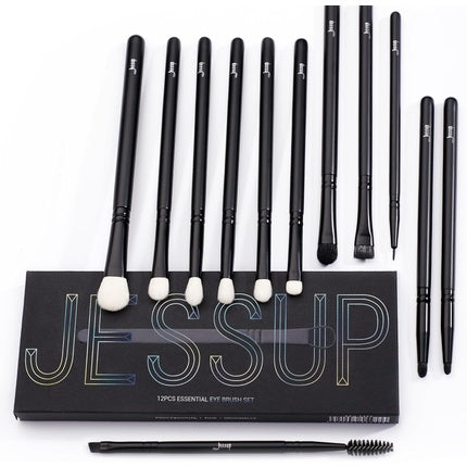 Jessup Essential Eye Brush Set Of Twelve Eye Makeup Brushes T322