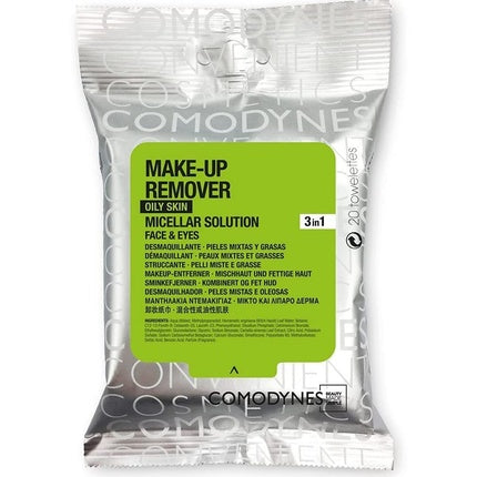 Comodynes Make Up Remover Towels for Face and Eyes Burdock Combination and Oily Skin 20 Towels