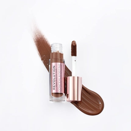 Makeup Revolution Conceal and Define Concealer Full Coverage Matte Finish C17.5 for Dark Deep Skin Tones Vegan Cruelty-Free 0.7 Fl Oz