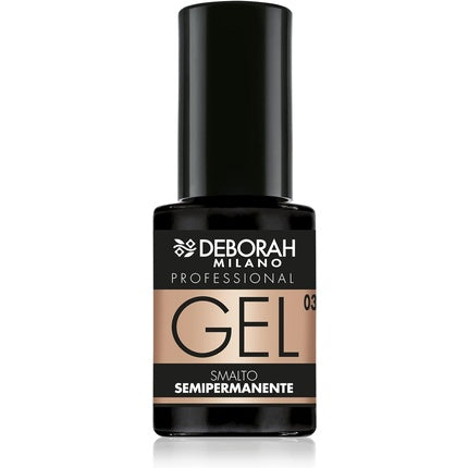 Deborah Milano Professional Semi-Permanent Gel Nail Polish Number 03 Nude Beige Plumping Effect Long Lasting 4.5ml Beige