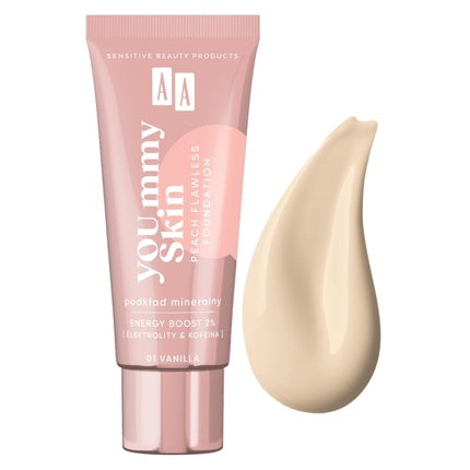 Aa Yoummy Skin Peach Flawless Foundation Mineral Foundation Adding Glow 01 Vanilla 30ml