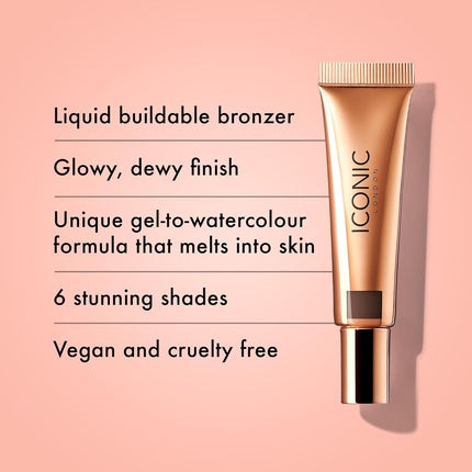 Iconic London Sheer Bronze Lightweight Liquid Buildable Bronzer - Cruelty Free