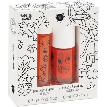 Nailmatic Kids Water Based Nail Polish and Lip Gloss Duo Set Tropical