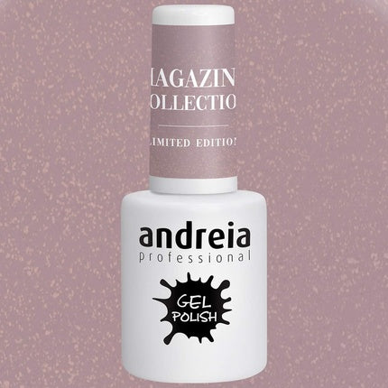 Andreia Semi-Permanent Nail Gel Polish for UV/LED Lamp Intense Shine and 4 weeks Lasting French Manicure Nail Gel Varnish Magazine Collection Colour MZ6 Grey Nude 10.5ml