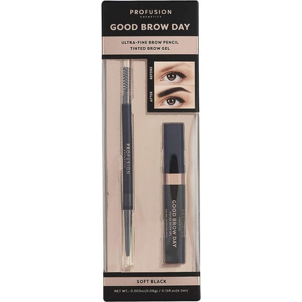 Profusion Cosmetics Good Brow Day 2-Piece Kit Soft Black