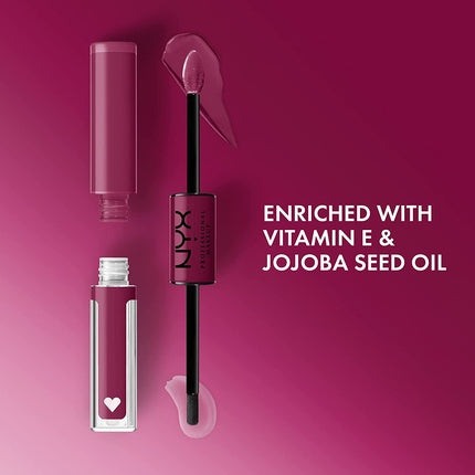 NYX Professional Makeup Shine Loud Long-Lasting Liquid Lipstick with Clear Lip Gloss Perfect Berry