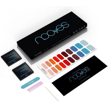 NOOVES NAILS Premium Pre-Cure Gel Nail Foils Melody Multicolor Semi-Hardened Gel Nail Strips Semi-Permanent Gel Stickers