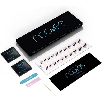 NOOVES NAILS Premium Pre-Cure Gel Nail Foils Flowing Stream Art Design Semi-Hardened Gel Nail Strips Semi-Permanent Gel Stickers