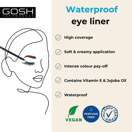 Gosh Waterproof Eyeliner 011 Sky High