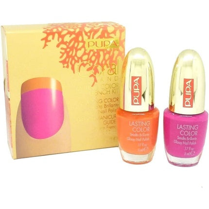Coral Island Lasting Color French Kit 2 Semi-Lasting Color French Guides Tone 002 Tropical Juice