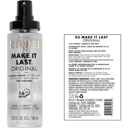 Milani Make It Last Setting Spray Prime Correct Set 60ml