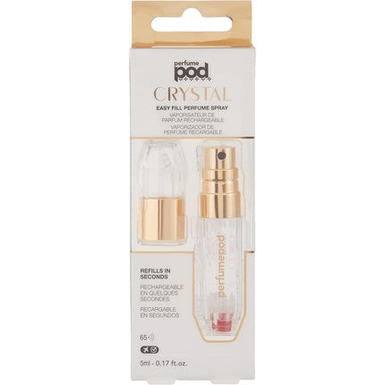 Travalo Perfume Pod Crystal Perfume Atomizer Gold for Unisex 0.17 oz Refillable Spray
