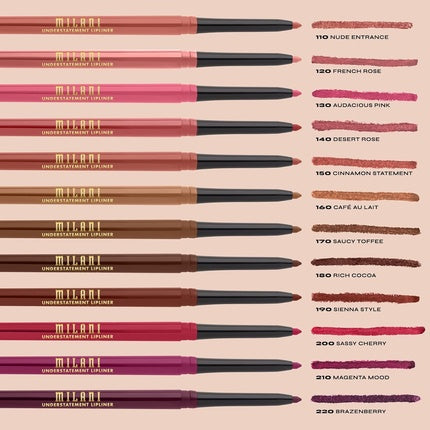 Milani Understatement Lipliner Pencil Highly Pigmented Retractable Soft Lip Liner 1 Pencil Nude Entrance