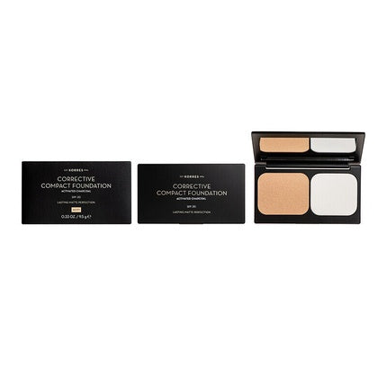 Korres Corrective Compact Foundation Activated Charcoal SPF 20 Lasting Matte 9.5g