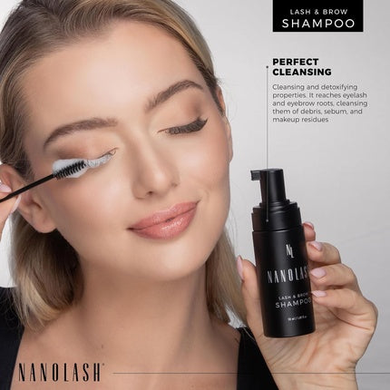 Nanolash Lash & Brow Shampoo 50ml Cleansing Shampoo for Eyelashes and Eyebrows Eyelash Foam Eyelash Extension Cleanser