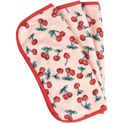The Vintage Cosmetic Company Dual-Sided Make Up Removing Cloths Soft on Skin Gentle Face Exfoliation Cherry Design